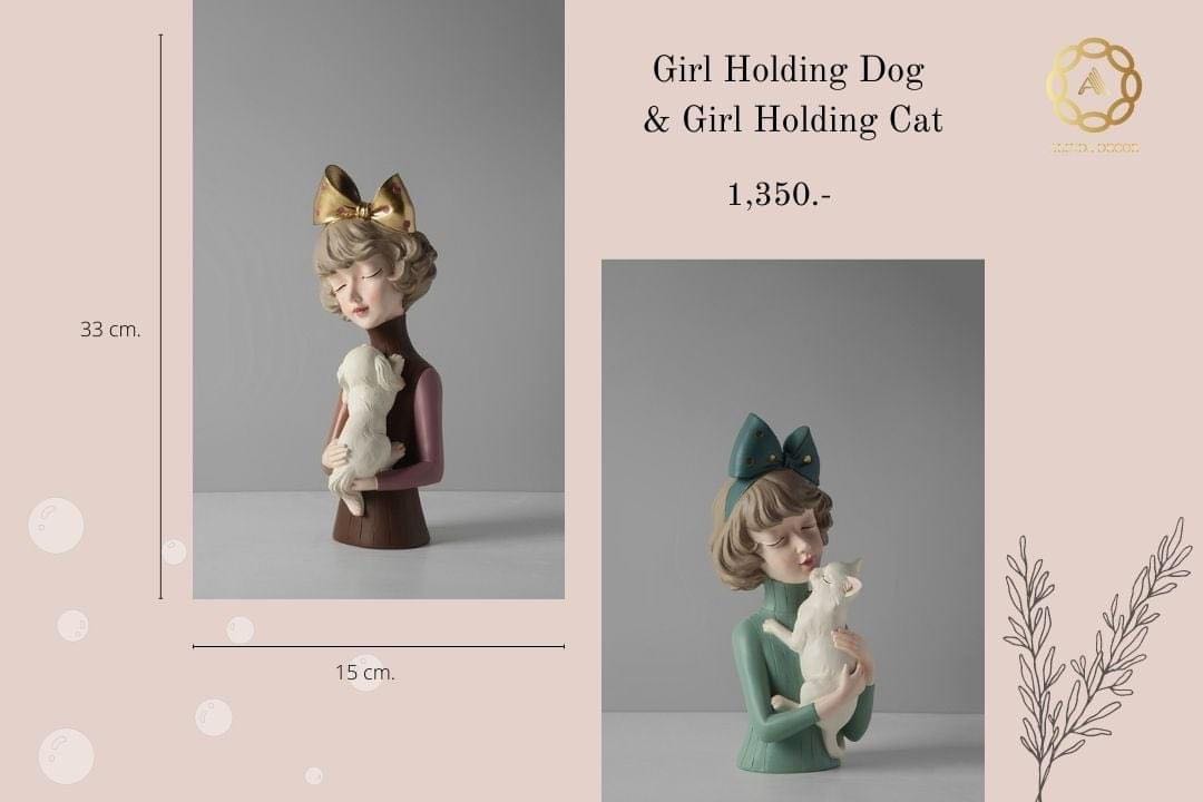 Girl Mending Dog & Gut Honding Cat