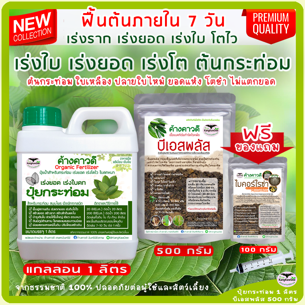 ชุดปุ๋ยกระท่อม 1 ลิตร + บีเอสพลัส 500 กรัม