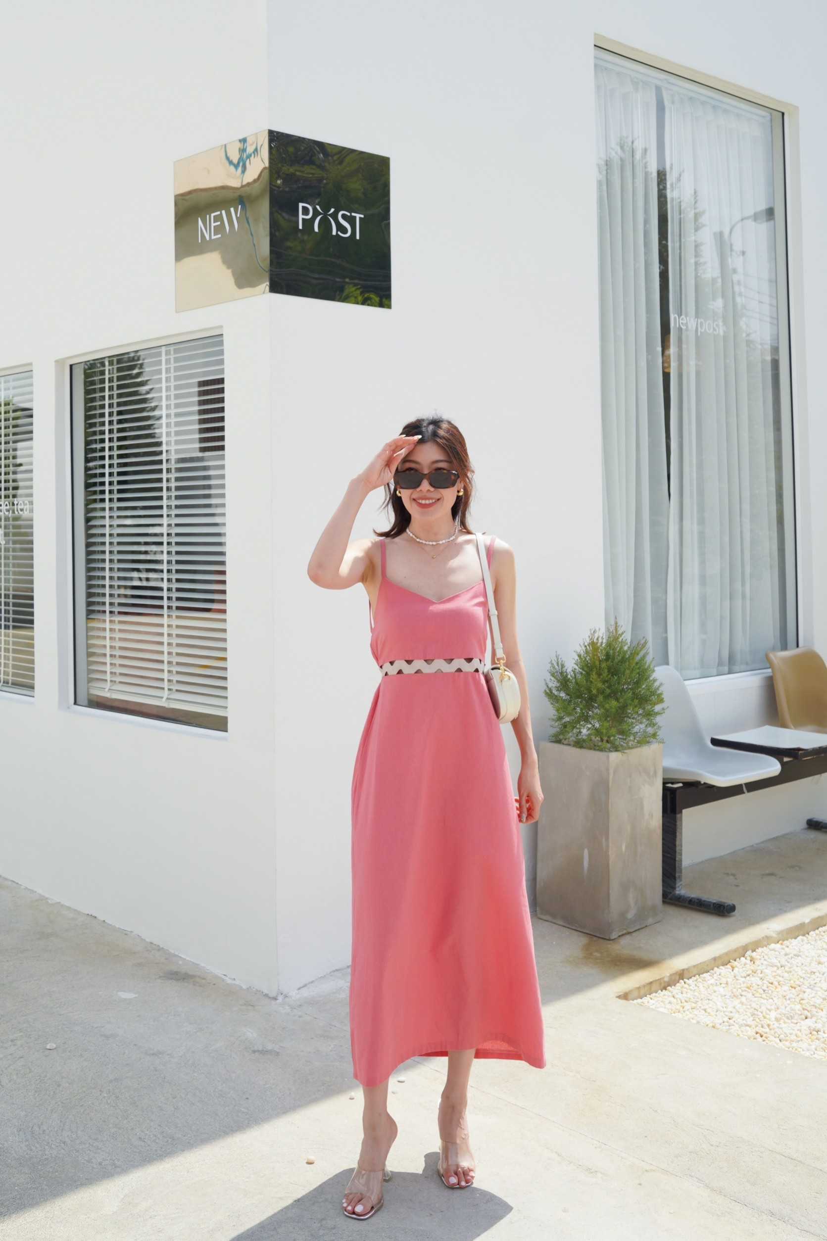 #1446 Linen Camisole Tied Back Maxi Dress
