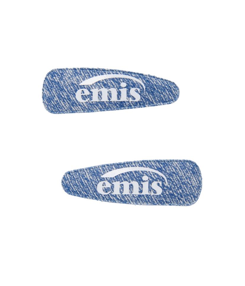 (พร้อมส่ง) Emis Denim hairpin small Light blue