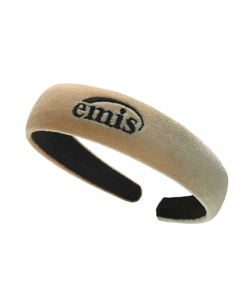 (พร้อมส่ง) Emis velvet  hairband  beige