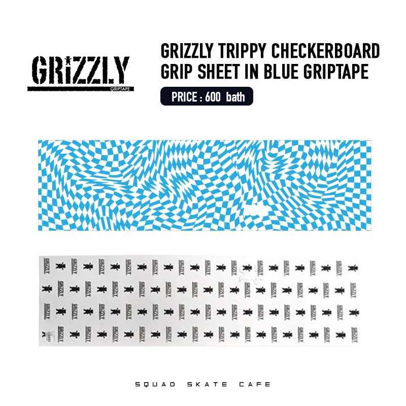 GRIZZLY TRIPPY CHECKERBOARD BLUE GRIPTAPE