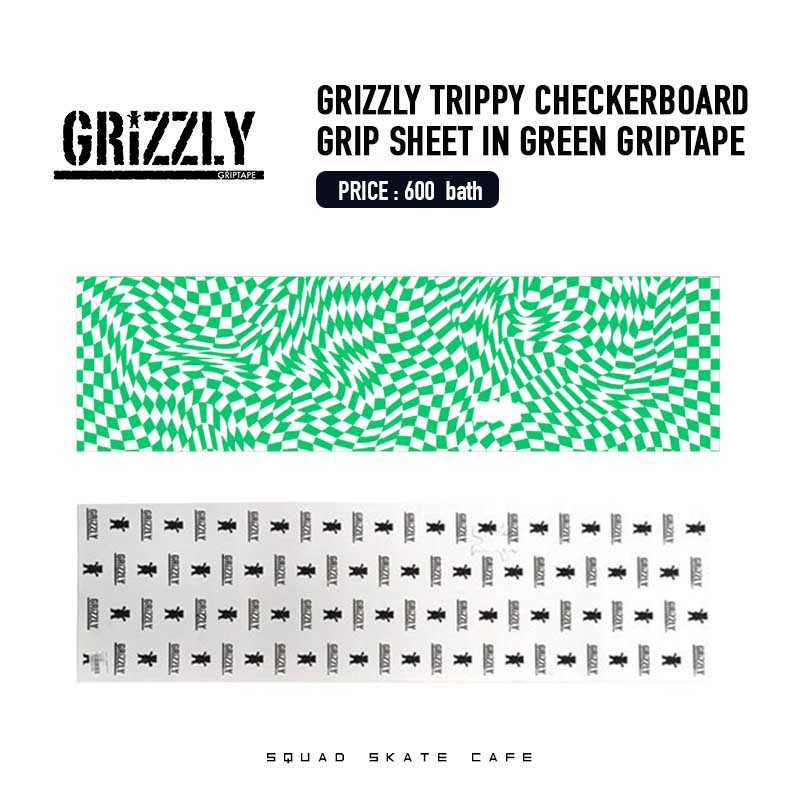 GRIZZLY TRIPPY CHECKERBOARD GREEN GRIPTAPE
