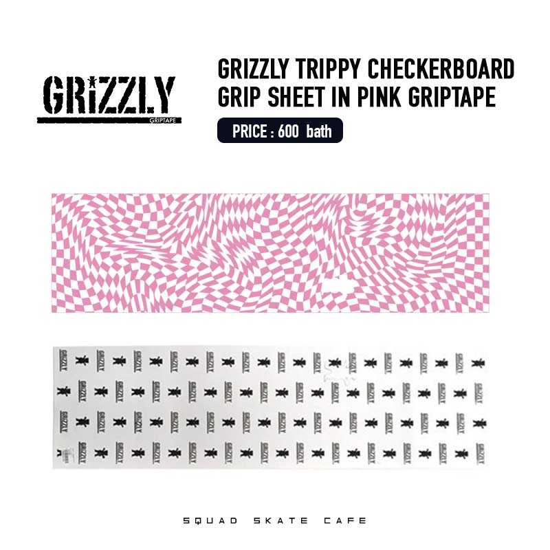 GRIZZLY TRIPPY CHECKERBOARD PINK GRIPTAPE