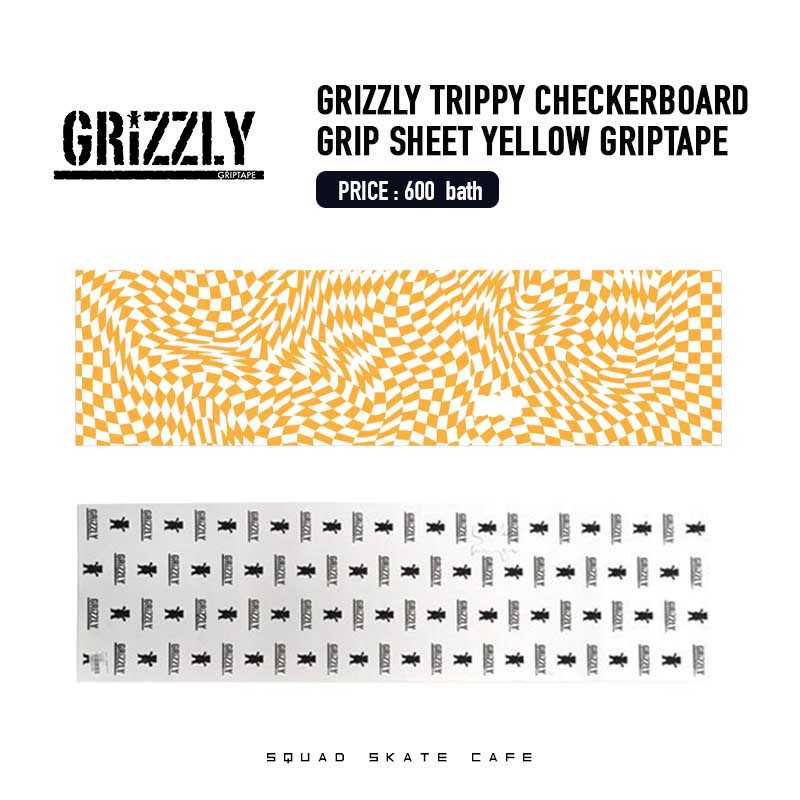 GRIZZLY TRIPPY CHECKERBOARD YELLOW GRIPTAPE