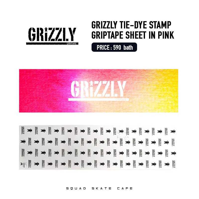GRIZZLY TIE-DYE STAMP GRIPTAPE SHEET IN PINK