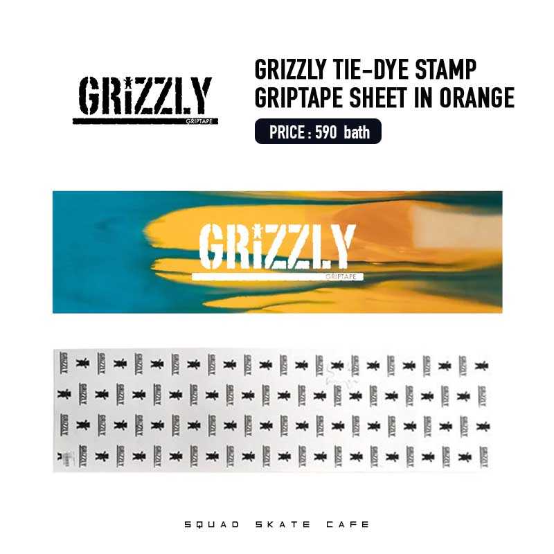 GRIZZLY TIE-DYE STAMP GRIPTAPE SHEET IN ORANGE