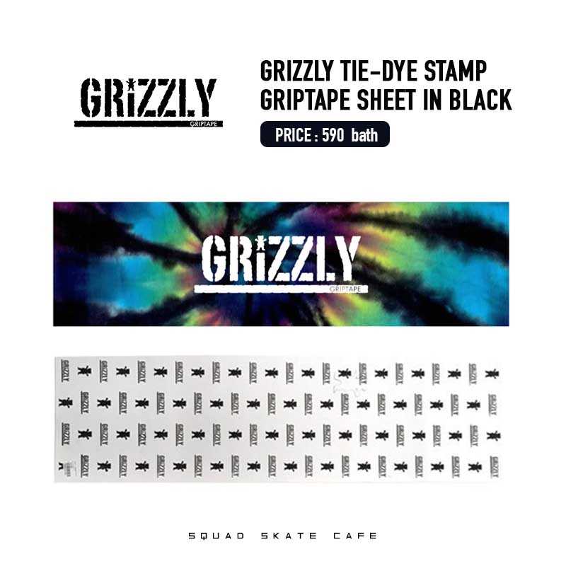 GRIZZLY TIE-DYE STAMP GRIPTAPE SHEET IN BLACK
