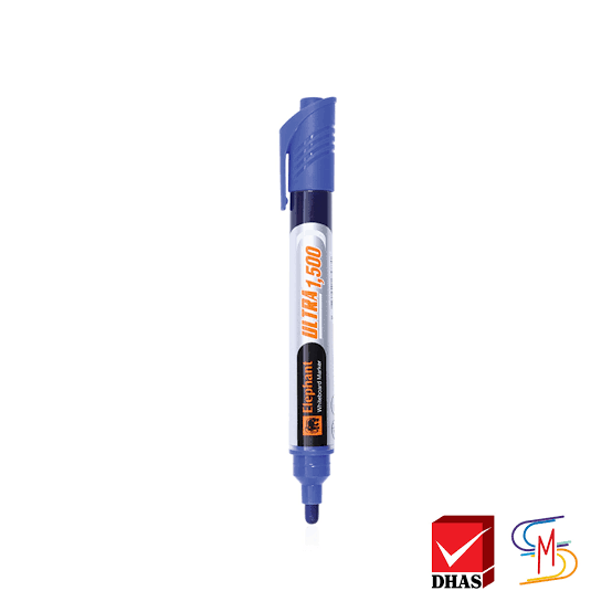 ปากกาไว​ท์บอร์ด​ ตราช้าง ULTRA 1,500m สีน้ำเงิน
