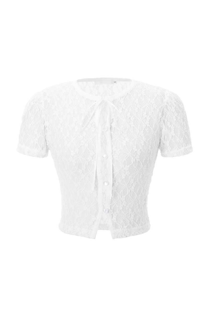 (pre,รวมส่ง) Romantic lace cardigan short sleeve /threetimes