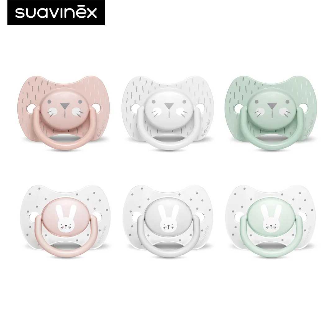 Suavinex จุกนมหลอก ลาย HYGGE : Premium soother physiological teat เหมาะสำหรับอายุ 0-6 เดือน หัวกลม