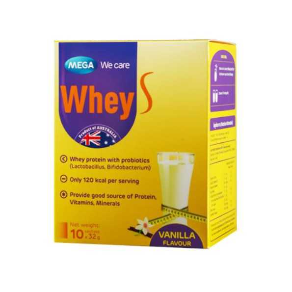 MEGA Whey S Vanilla เวย์เอส วานิลา เวย์โปรตีน 10 ซอง
