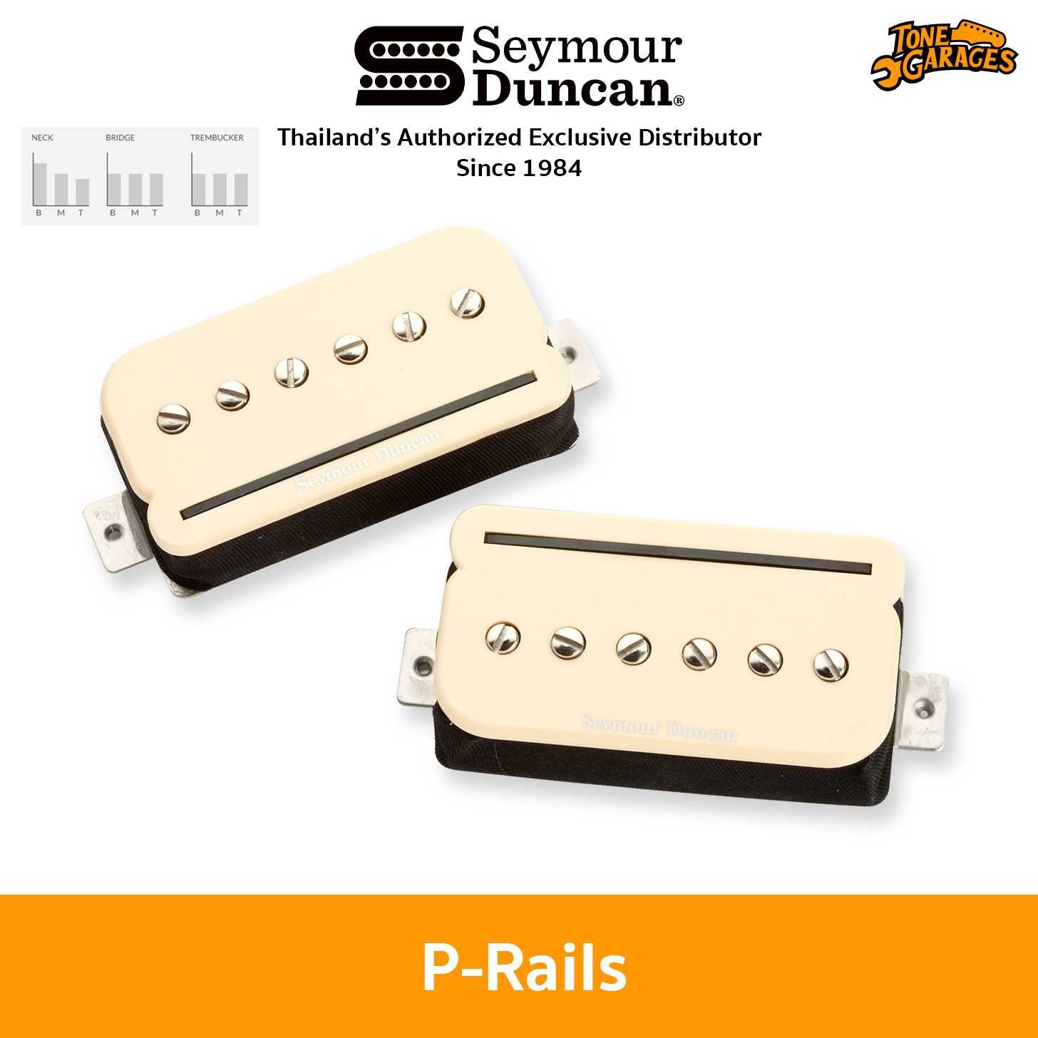 Seymour Duncan P-Rails SHPR-1 Versatile Humbucker Pickups (Hot Rails + P90)