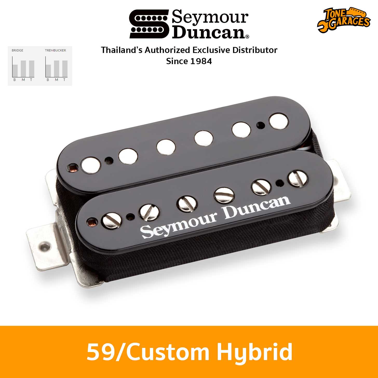 Seymour Duncan 59/Custom Hybrid ปิ๊กอัพกีต้าร์ ตำแหน่ง Bridge (SH-16 & TB-16)