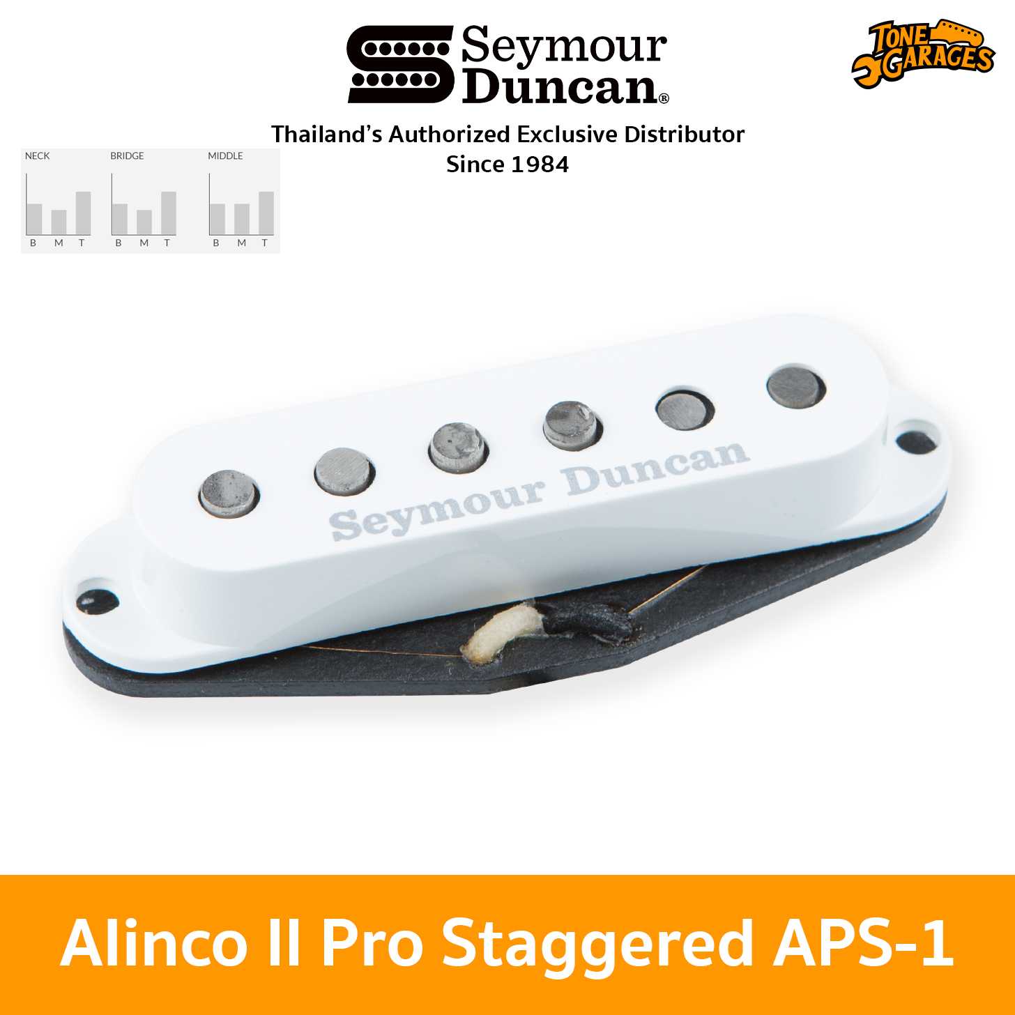 Seymour Duncan APS-1 Alnico II Pro Staggered Strat Pickup ปิ๊กอัพกีต้าร์ ของแท้ 100%