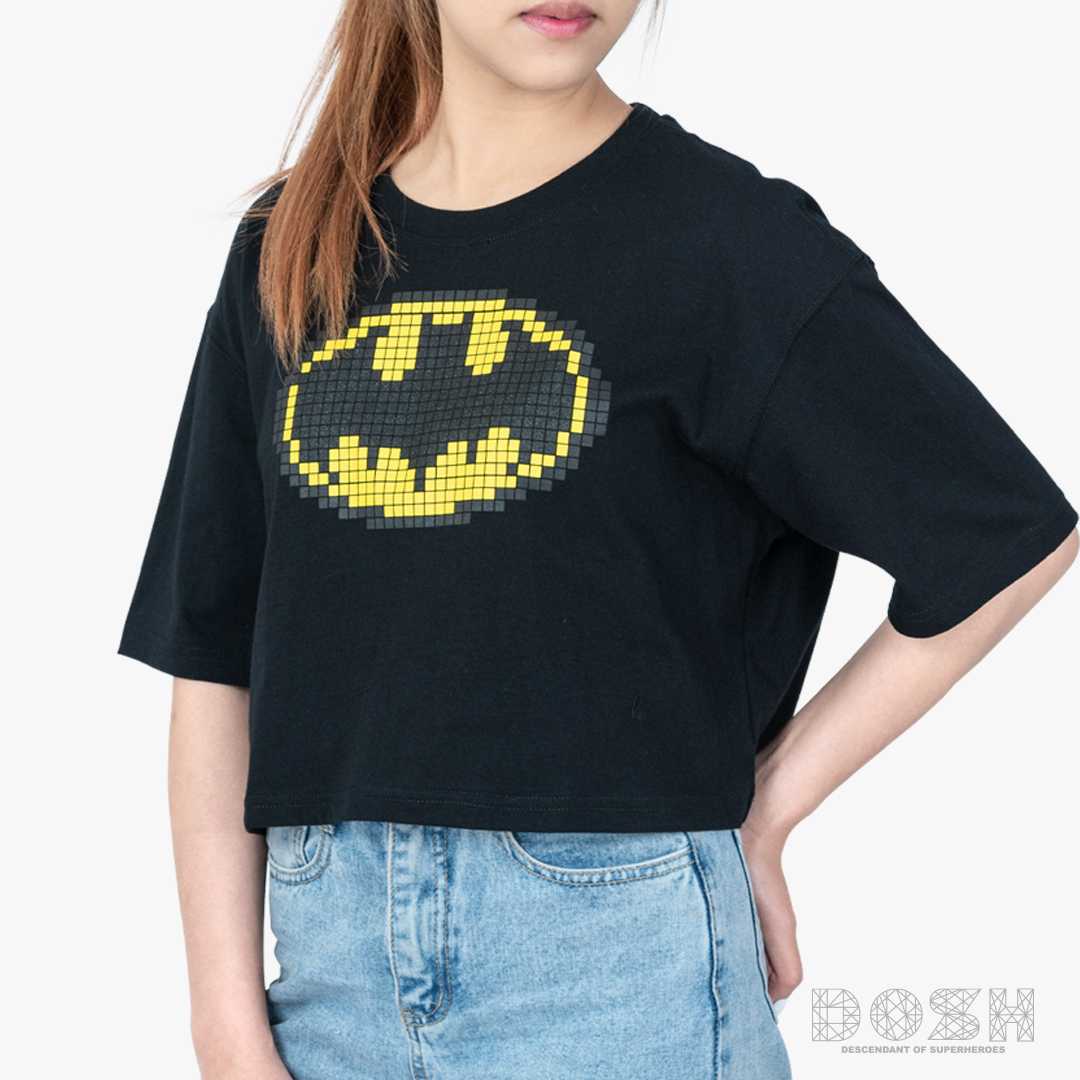 DOSH WOMEN'S T-SHIRTS BATMAN เสื้อยืดครอป แขนสั้น FBWT1130-BL