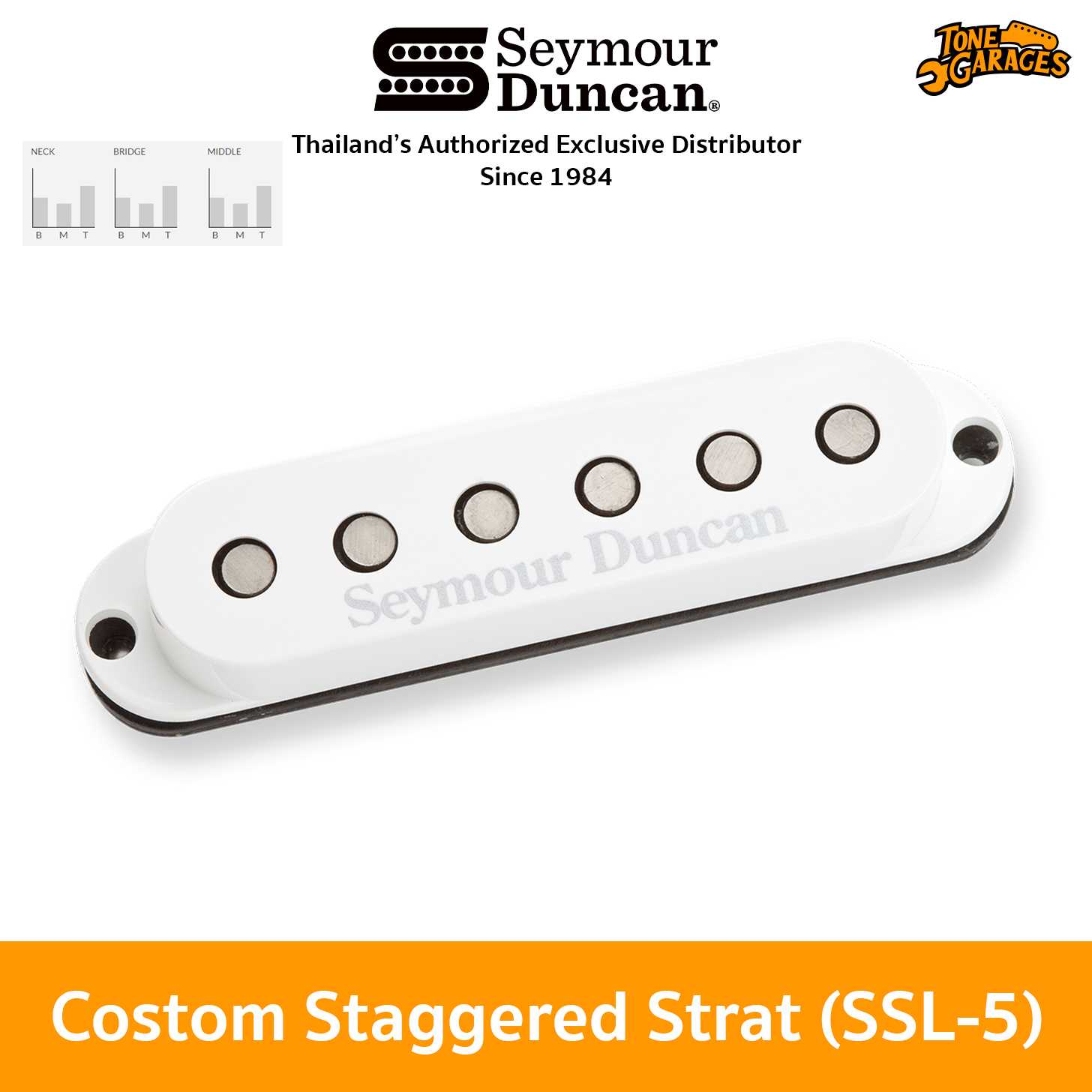 Seymour Duncan SSL-6 Custom Flat Strat Single Coil Pickup ปิ๊กอัพกีต้าร์ไฟฟ้า ของแท้ Made in USA