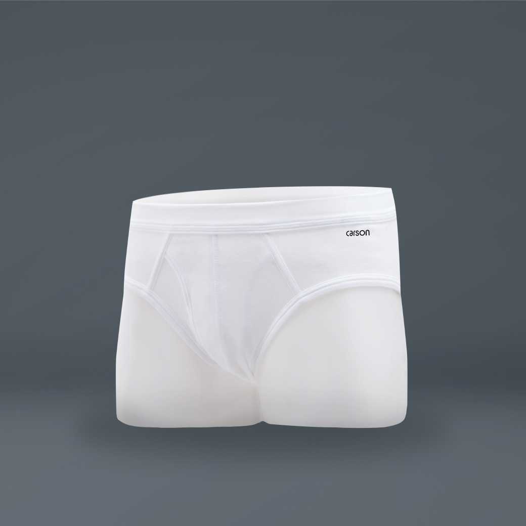 กางเกงในชาย  Carson Men รุ่นผ้า Cotton USA  เอวผ้าเปิดเป้า  แพ็ค 3 ตัว (M001BBC)