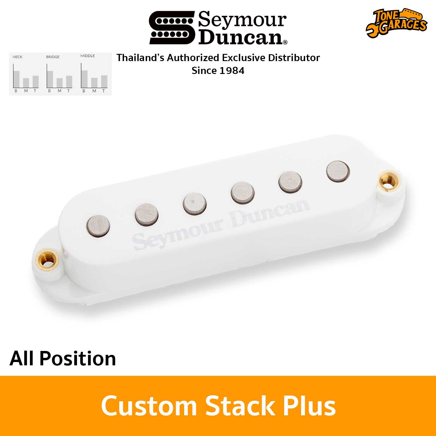 Seymour Duncan Custom Stack Plus for Strat Noiseless ใส่ได้ทุกตำแหน่ง All Position (STK-S6)
