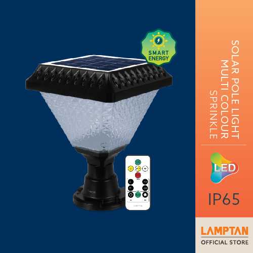 LAMPTAN โคมไฟหัวเสา พลังงานแสงอาทิตย์ Solar Pole Light Multi-Colour SPRINKLE 2w