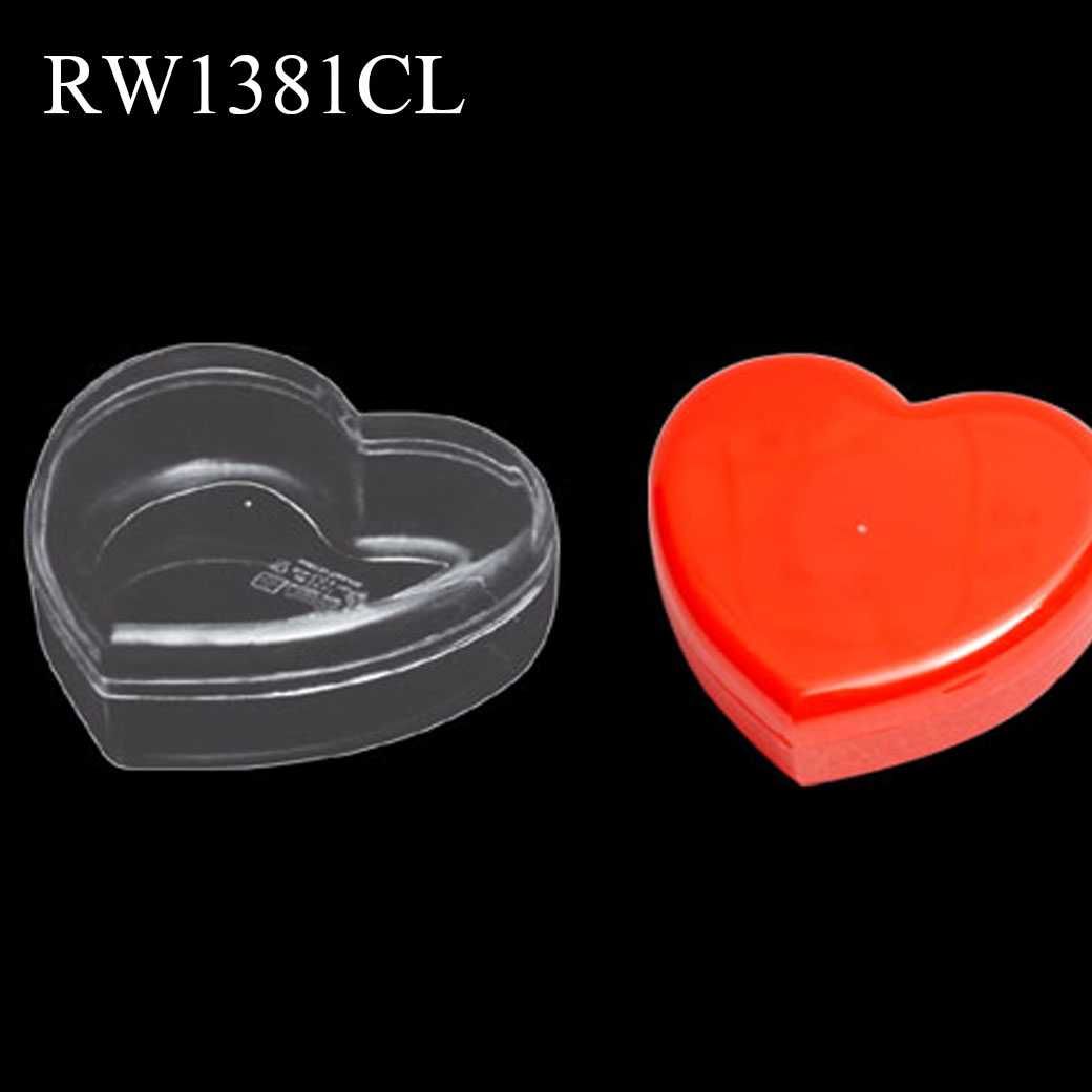 P111RW1381CL กล่องหัวใจ กล่องคุกกี้ กล่องแข็ง RW1381 เล็ก (เนื้อPS) 180 มล  ปลีก1 ใบ