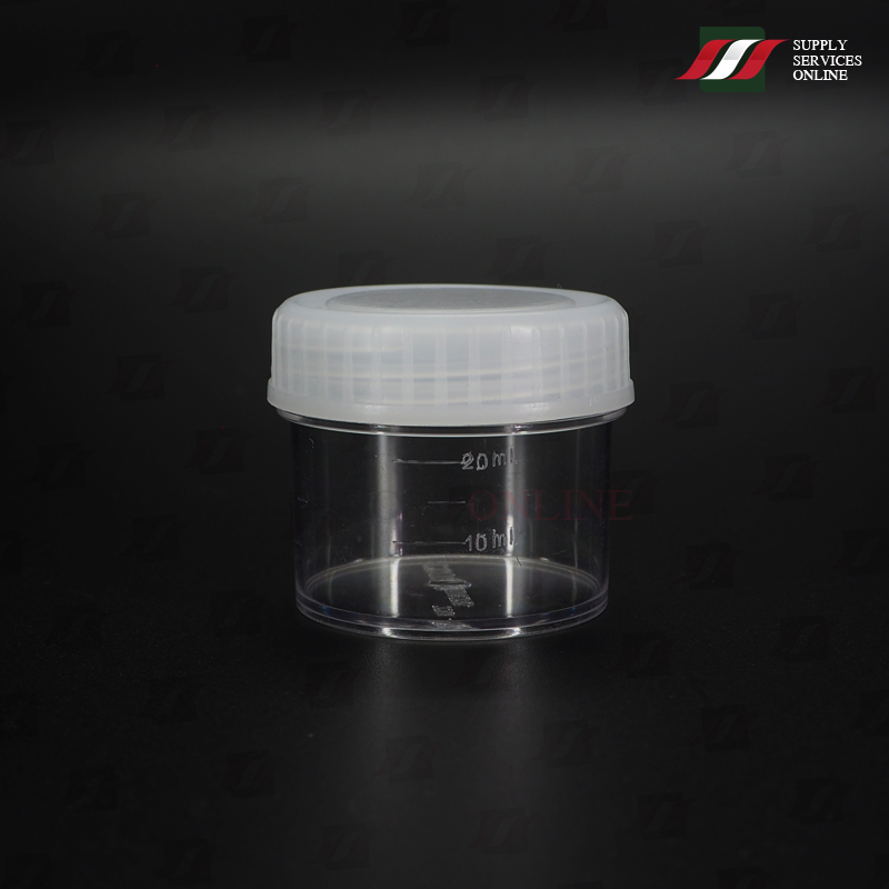 ✅ 30mL ฝาขาว / กระปุกเก็บปัสสาวะ สิ่งส่งตรวจ ฝาขาว Urine Container PS / 1000 ใบ