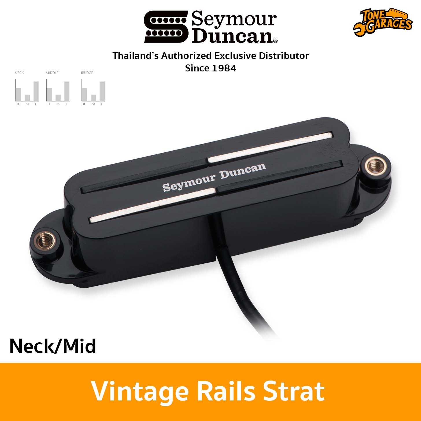 Seymour Duncan Pickups Vintage Rails Strat Neck (SVR1-N) ปิ๊กอัพกีต้าร์ไฟฟ้า ของแท้ Made in USA