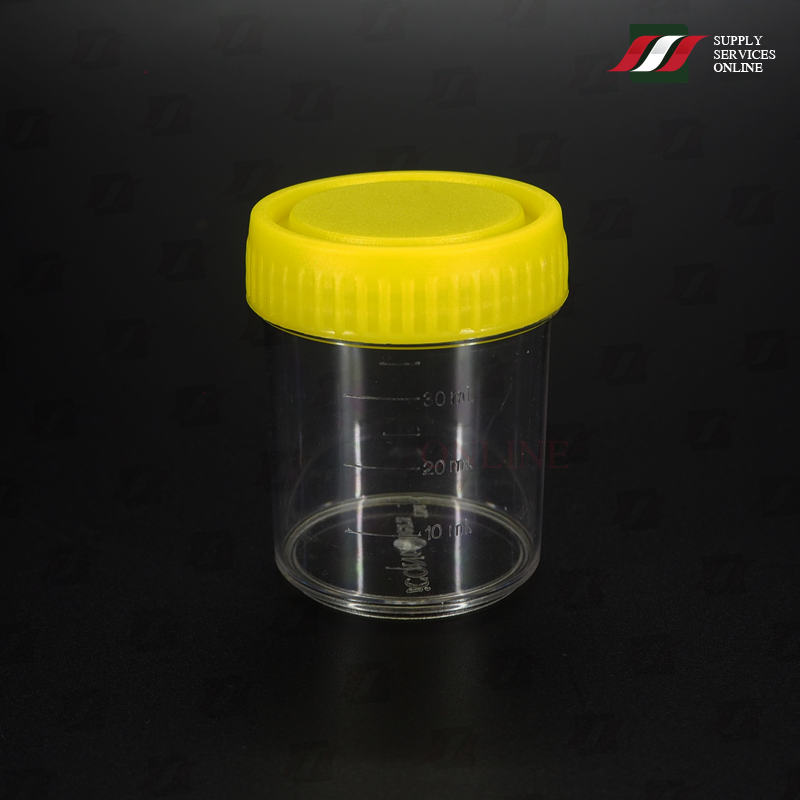 ✅ 45mL ฝาเหลือง / กระปุกเก็บปัสสาวะ สิ่งส่งตรวจ Urine Container PS / 100 ใบ
