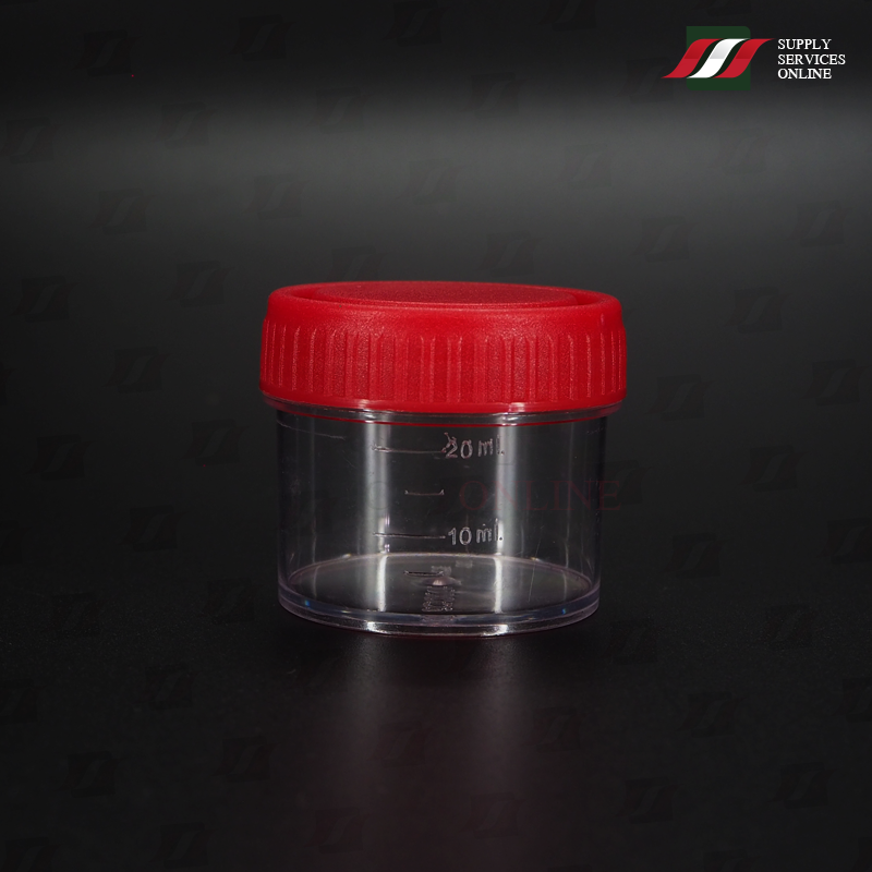 ✅ 30mL ฝาแดง / กระปุกเก็บปัสสาวะ สิ่งส่งตรวจ Urine Container PS / 500 ใบ