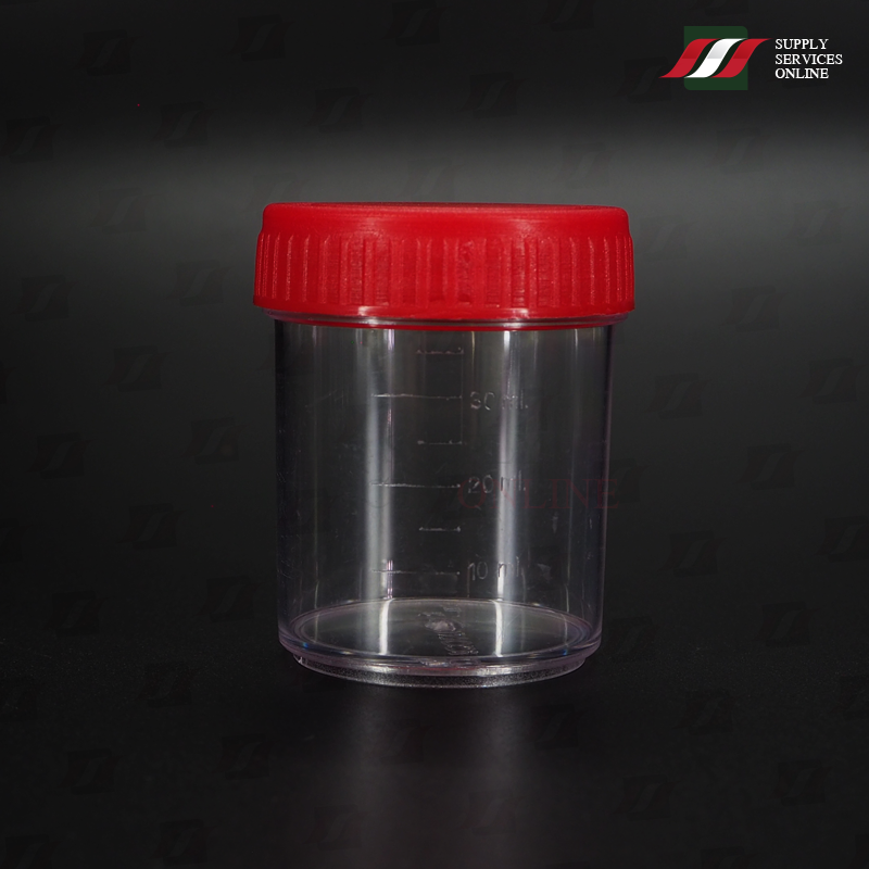 ✅ 45mL ฝาแดง / กระปุกเก็บปัสสาวะ สิ่งส่งตรวจ Urine Container PS / 500 ใบ