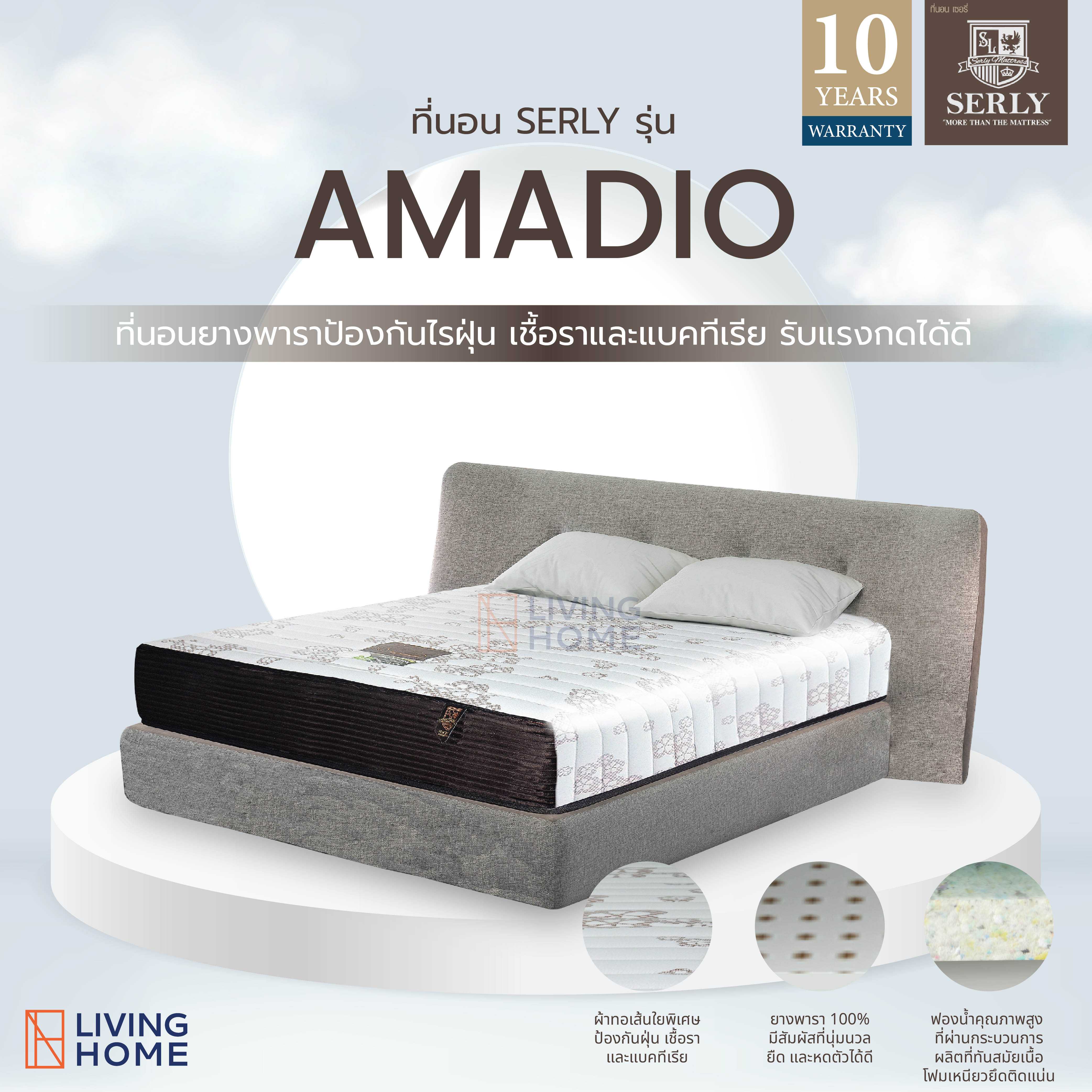 ที่นอนยางพาราเซอรี่ ขนาด 3.5 , 5 , 6 ฟุต หนา 8 นิ้ว รุ่น AMADIO (อามาดิโอ) พรีออเดอร์