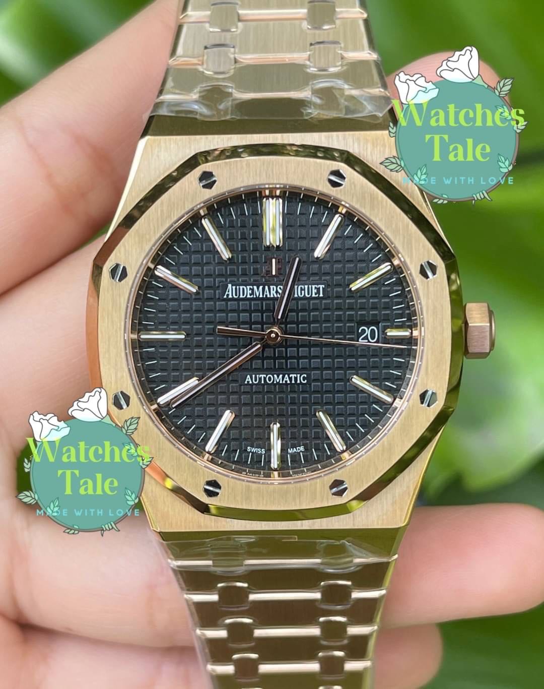 Audemars Piguet AP Royal Oak 41mm. Rosegold Ref.15400OR ZF Black/White/Blue