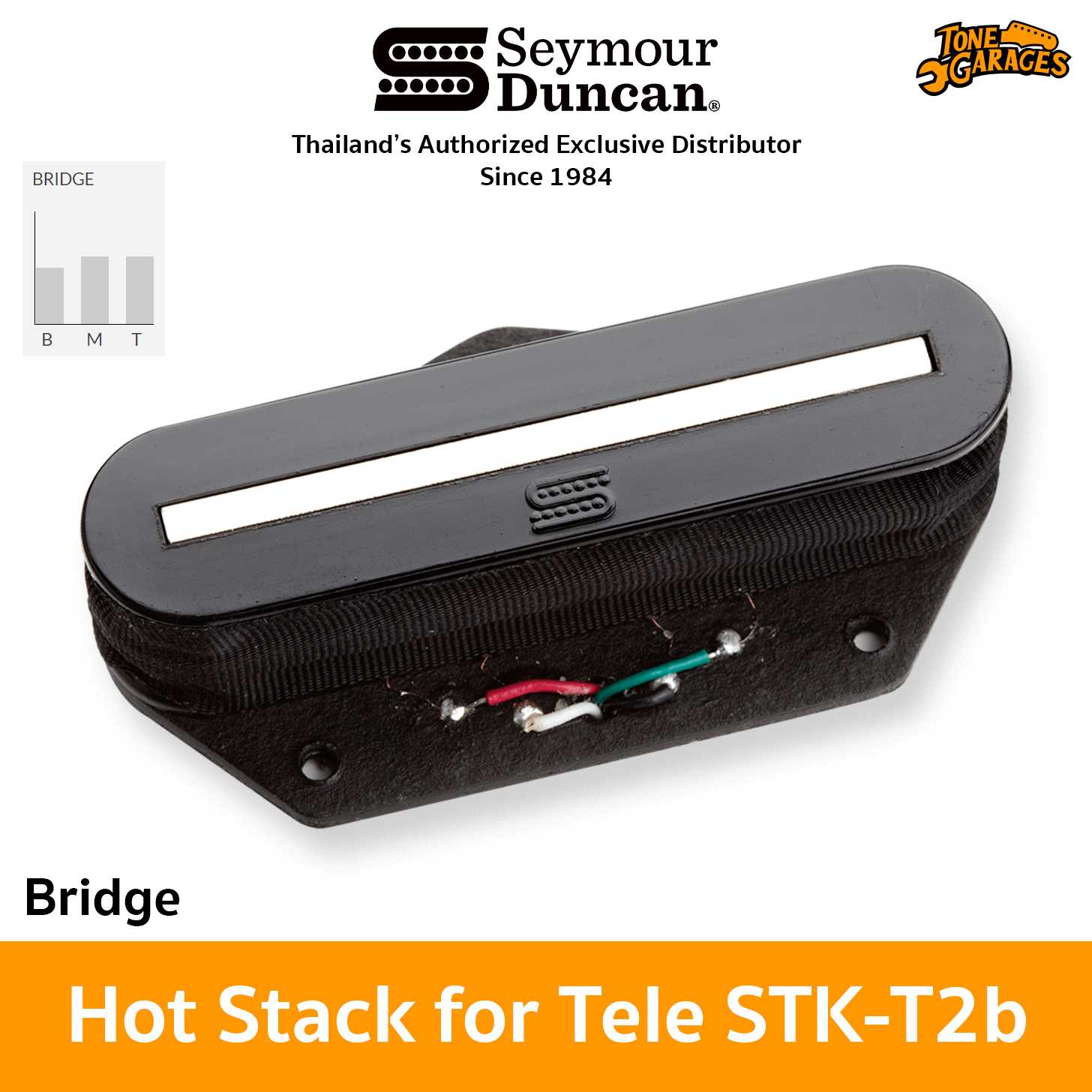 Seymour Duncan Hot Stack for Tele STK-T2b Bridge Pickup ปิ๊กอัพกีต้าร์ไฟฟ้า เทเล Noiseless ของแท้