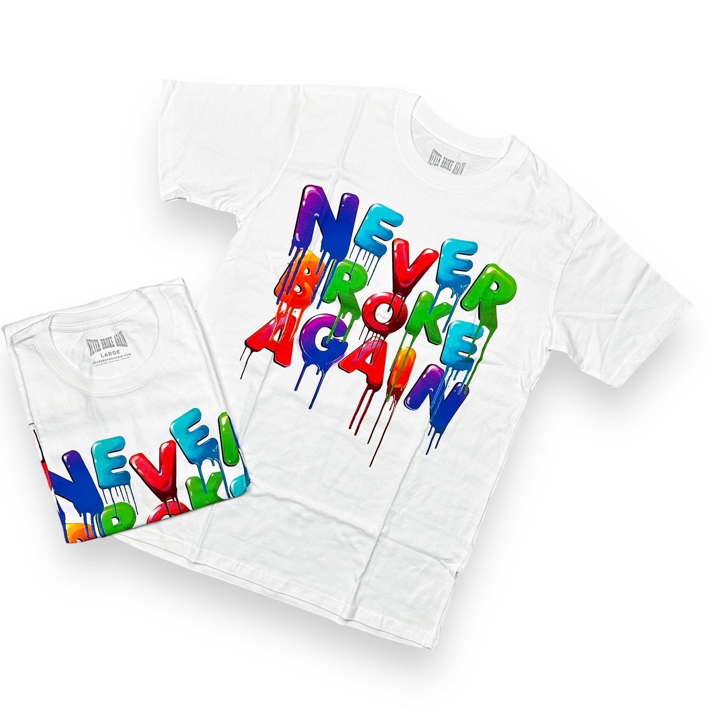 Neverbrokeagian - Drip Logo tee - White 