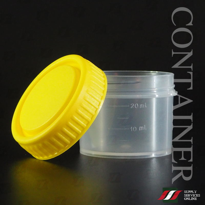 ✅ PP 30mL ฝาเหลือง iCON / กระปุกเก็บปัสสาวะ สิ่งส่งตรวจ Urine Container PP / 100 ใบ
