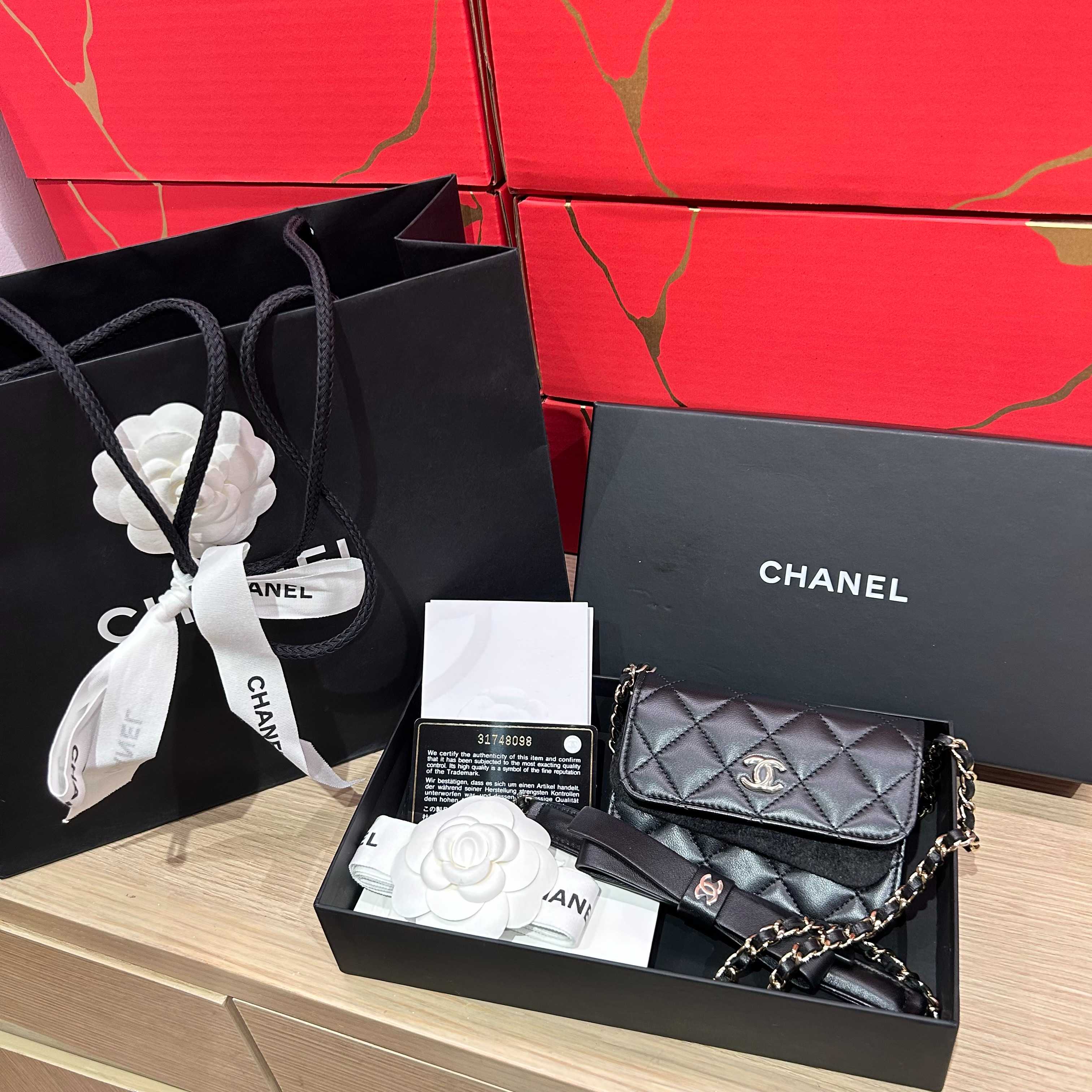CO230509760 / Chanel / Flap Vanity With Bow Chain Lambskin GHW
