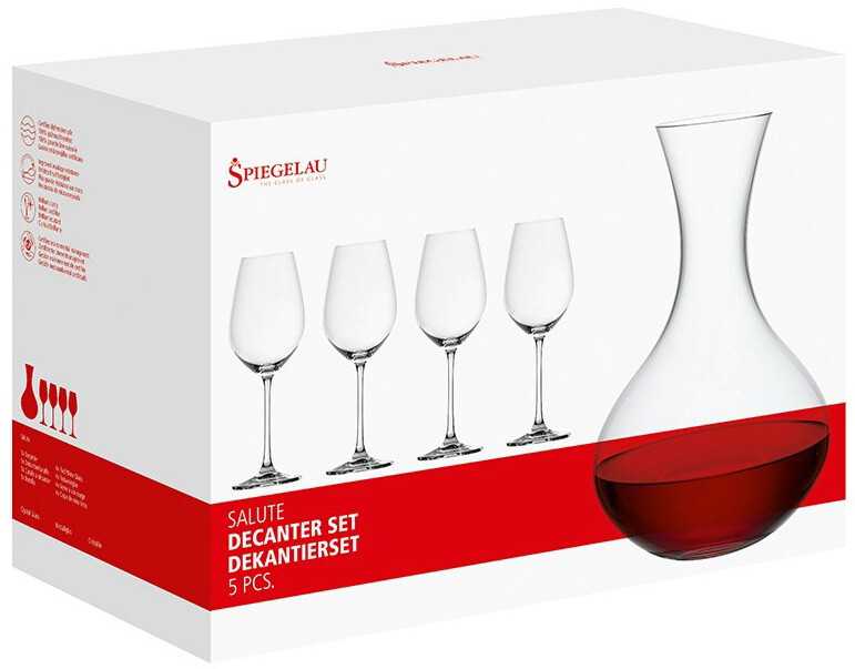 SPIEGELAU Salute Set (4 Red Wine Glass +1 Decanter 1.5L)