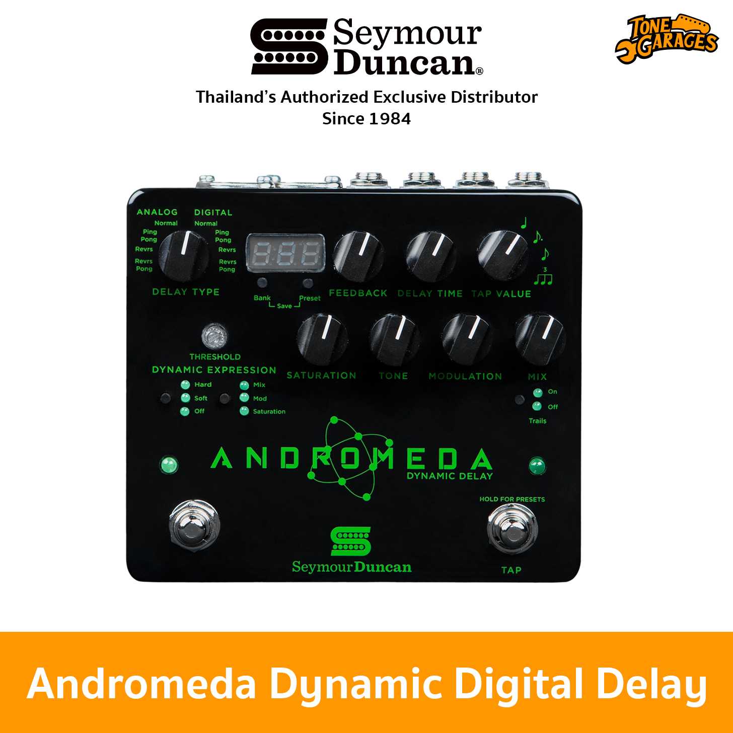 Seymour Duncan Andromeda Dynamic Digital Delay Fully Programmable เอฟเฟคกีต้าร์ Made in USA