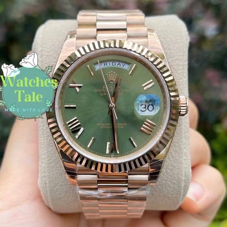 Rolex Day-Date Green Roman Rosegold Ref.228235 EW