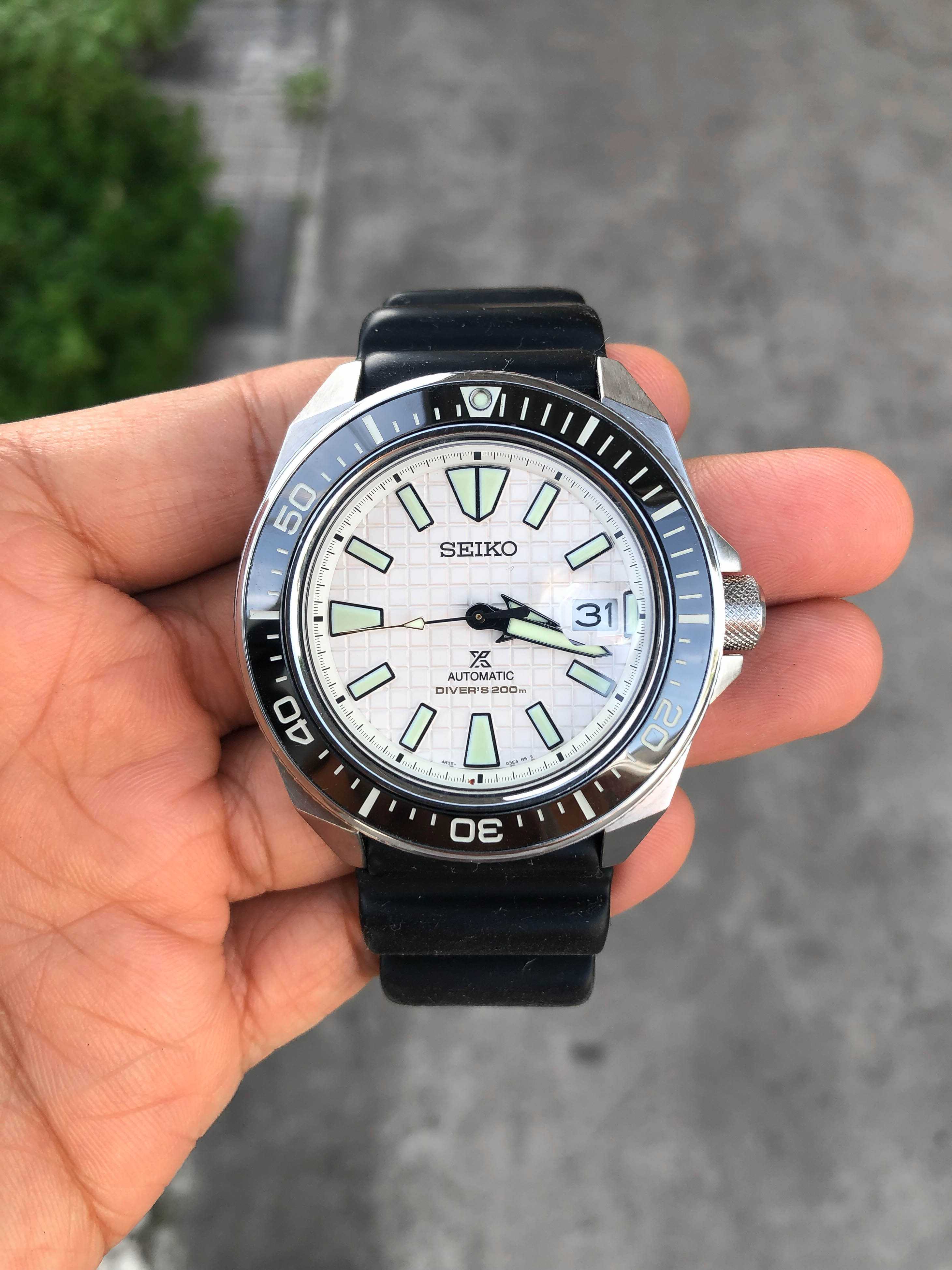 Seiko King Samurai Ceramic Automatic King Size หน้าขาว