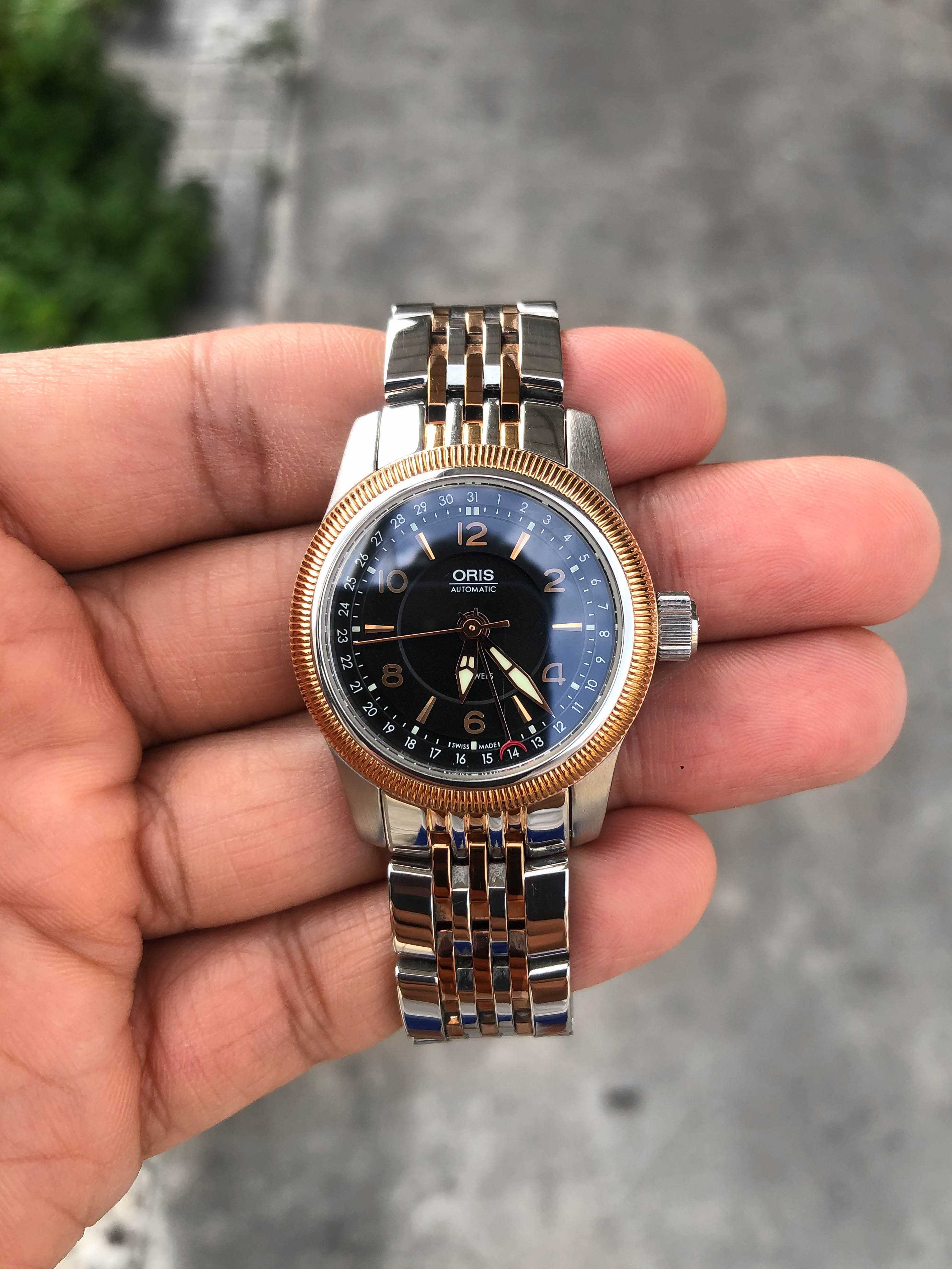 Oris Big Crown Pointer Date Automatic Lady Size 2tone หน้าดำ