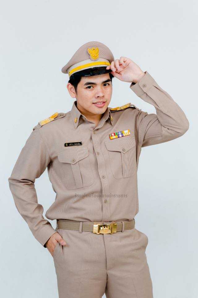 ชุดกากีแขนยาว ชุดข้าราชการชาย มีไซส์พิเศษ(3XL-5XL) ผ้า Hisofy