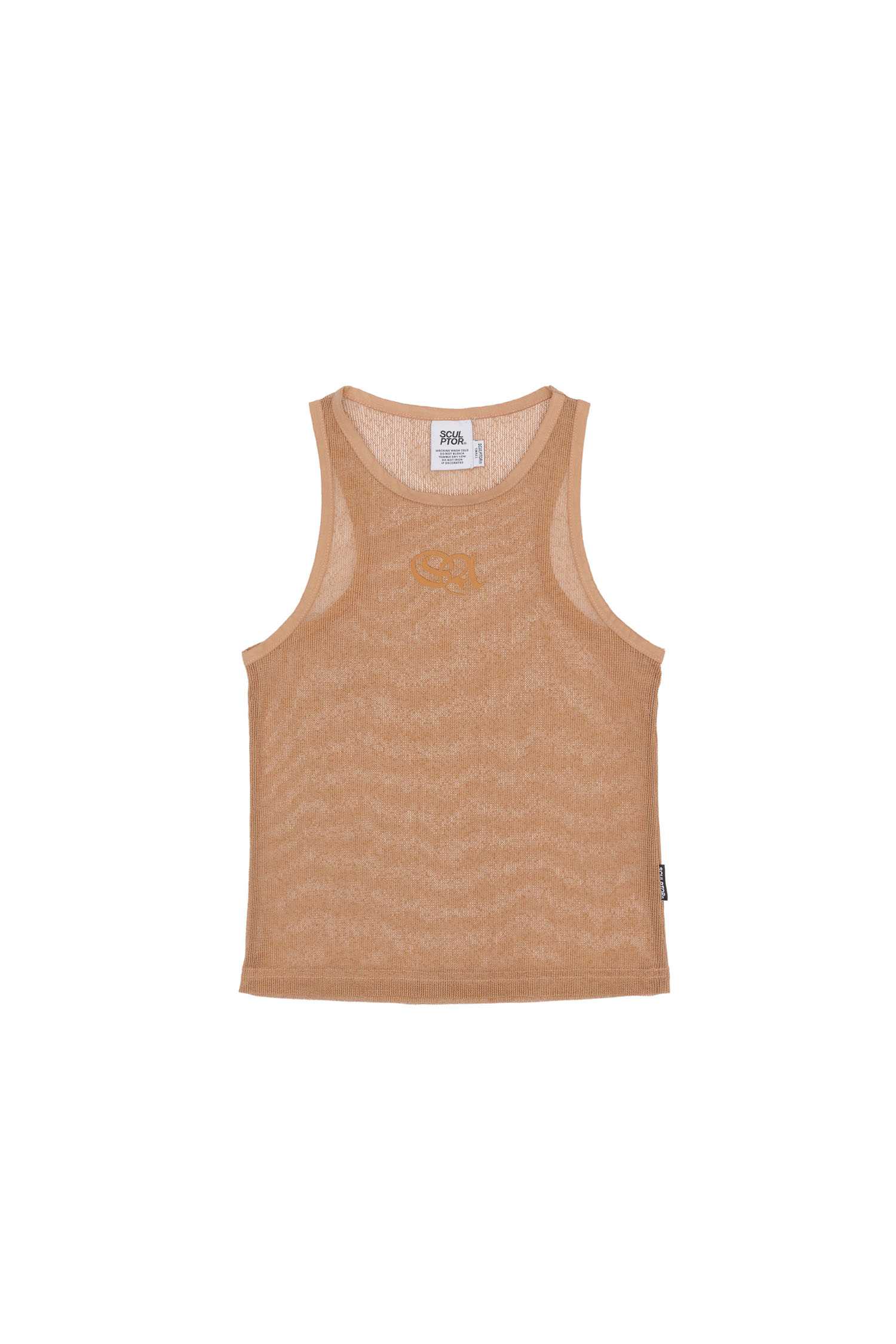 (pre,รวมส่ง)  Symbol Logo Mesh Sleeveless Top /Sculptor