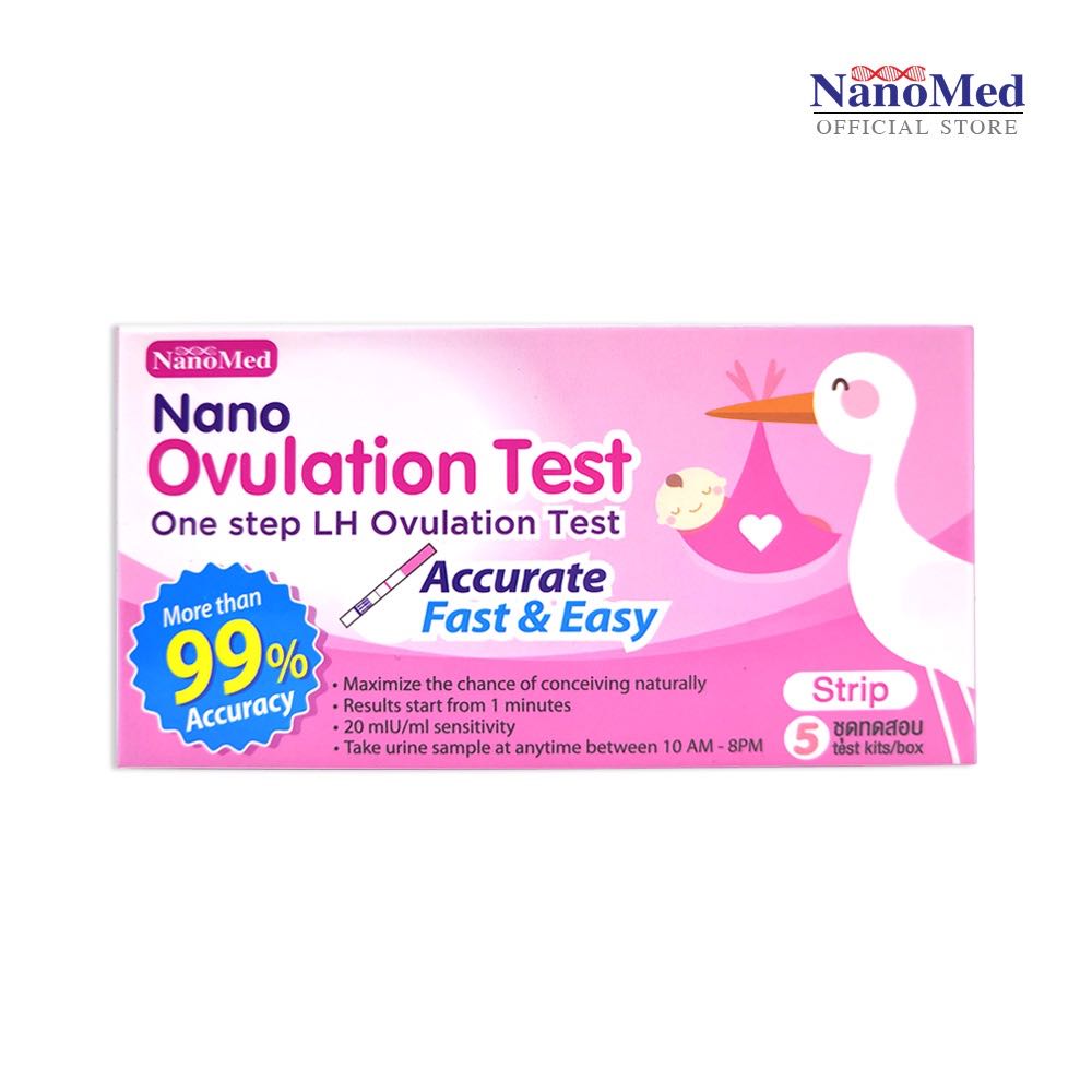 ชุดตรวจการตกไข่ ชนิดจุ่ม NanoMed Ovulation test Strip 1 set