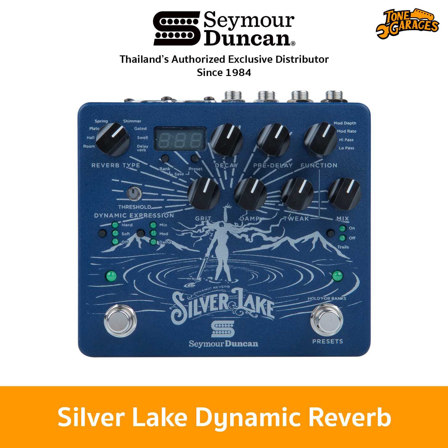 Seymour Duncan Silverlake Dynamic Reverb Pedal เอฟเฟคกีต้าร์ไฟฟ้า Made in USA
