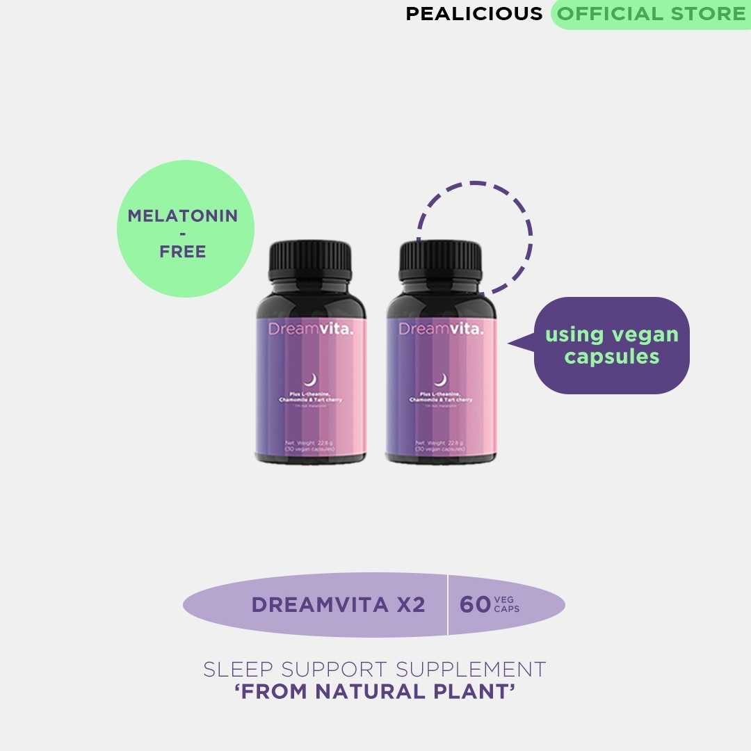 DreamVita Plus L-theanine, Chamomile & Tart Cherry : Sleep Supplement  x 2 กระปุก