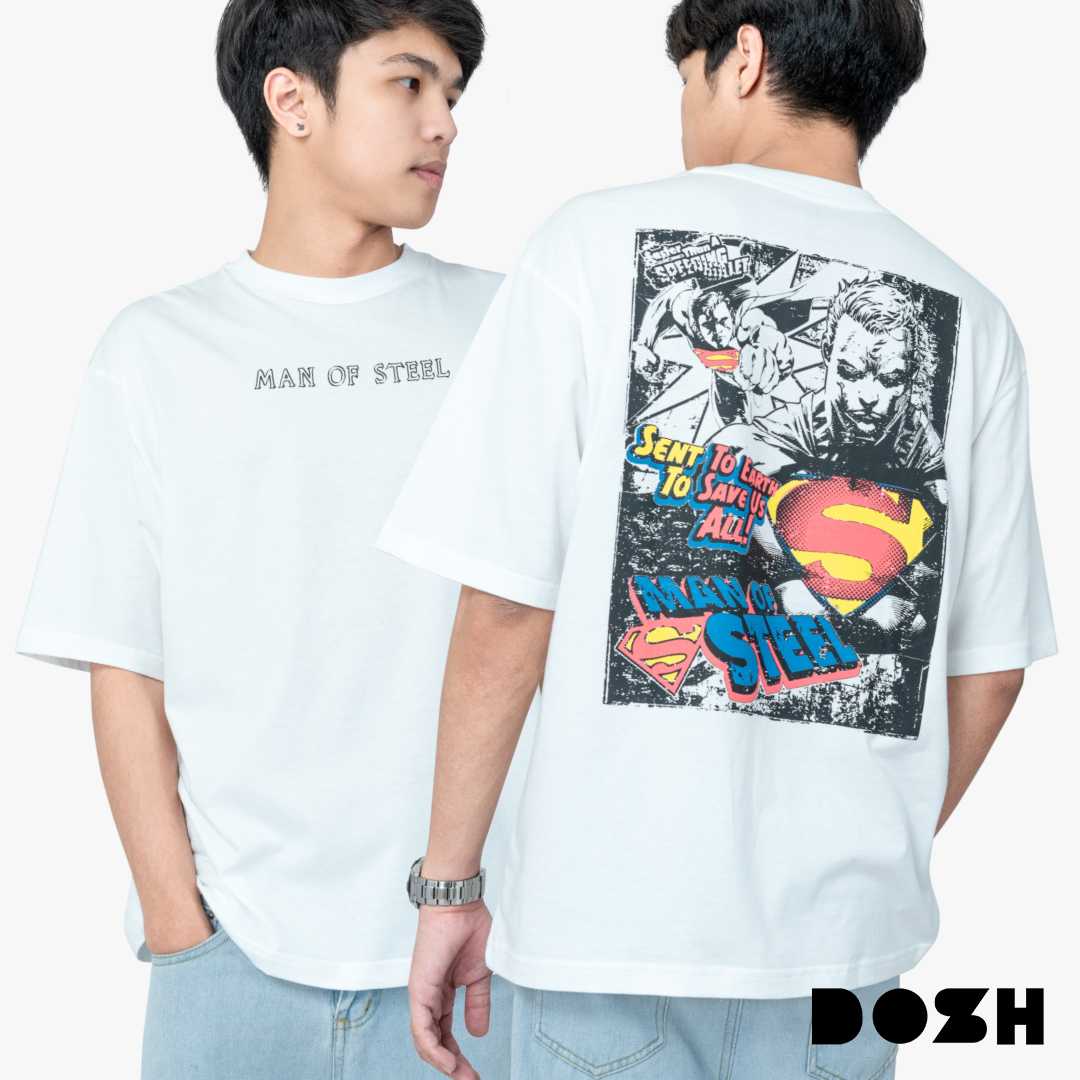 DOSH OVERSIZED SHORT SLEEVE T-SHIRT SUPERMAN เสื้อยืดโอเวอร์ไซส์ DSMT5206-OW