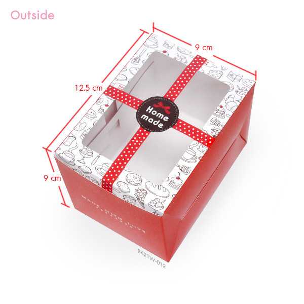 BK21W-012 กล่องเค้กชิ้น-คุ้กกี้ 9X12.5X9 ซม. (20กล่อง)