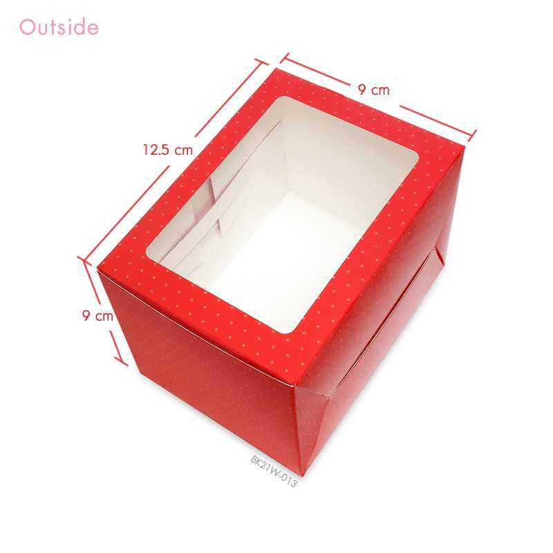 BK21W-013 กล่องเค้กชิ้น-คุ้กกี้ 9X12.5X9 ซม. (20กล่อง)