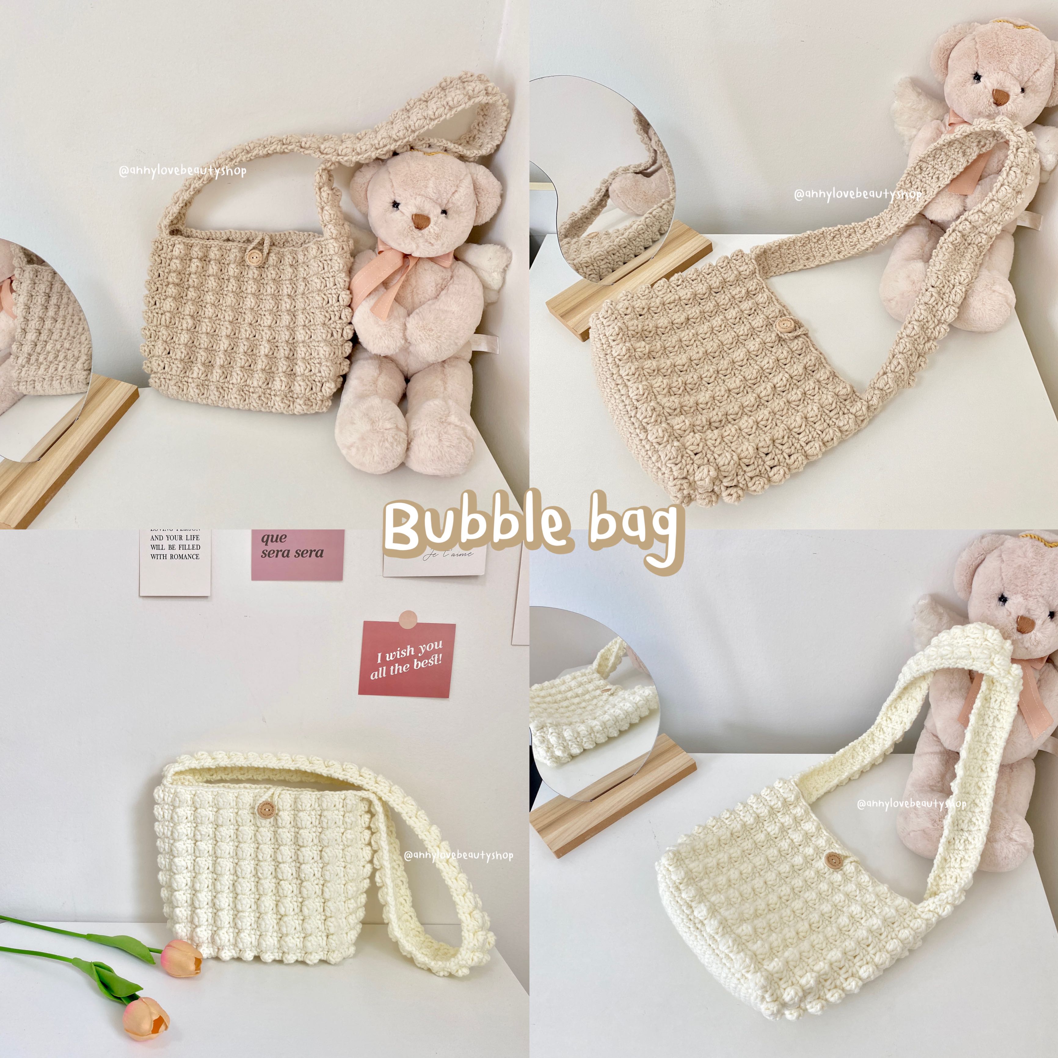 Handmade กระเป๋าถักไหมพรม (Bubble bag)